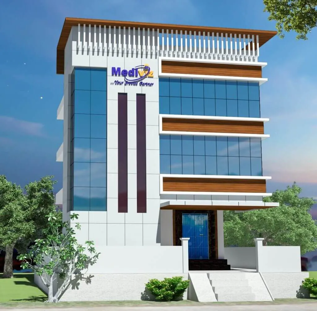 Exterior view of the Mediviz microbiology laboratory, Unit 1